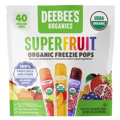 Deebee’s Organic Superfruit Freezie Ice Pops Variety 40ct 1.35oz Vegan BPA Free