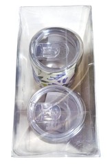 Kate Spade Festival Floral Stainless Steel Stemless Wine Glasses Blue Multi New