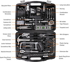 173-Piece General Household Hand Tool Set with Storage Case, Portable Tool Kit f