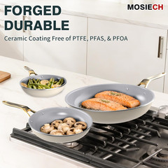 Ceramic Non-Stick Frying Pan Set – 3 Pieces, Oven-Safe & Induction Compatible