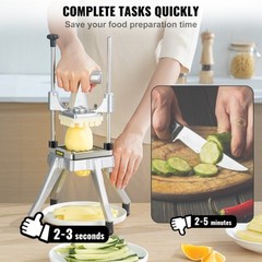 VEVOR 1/4” Vegetable Dicer Commercial Fruit Slicer Chopper French Fry Cutter