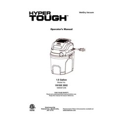 Hyper Tough 1.5 Gallon 2 Peak HP Poly WetDry Vacuum, VH105 3502, New