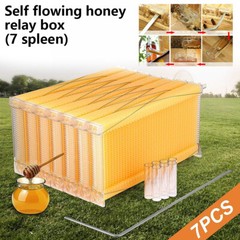 Wooden Beekeeping Beehive House Box + 7PCS Automatic Honey Bee Comb Hive Frame