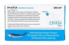 Matiz Sardines in Olive Oil 4.2 Ounce Can Pack of 5 Spanish Gourmet Wild Caug…