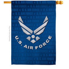 2.3 Ft. X 3.3 Ft. US Air Force House Flag 2-Sided Armed Forces Decorative Vertic