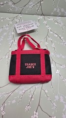 Trader Joe’s Red Trim Micro Tote With Grocery Bag 2 In 1 Mini Ltd Edition NWT