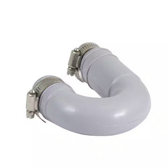 1 1/2 In. X 1 1/4 In. Flexible PVC Rubber Tubular Drain Trap with Stainless Stee