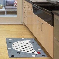 Jellybean Cool Grey Chick Accent Rug 20×30 Machine Washable Indoor Outdoor