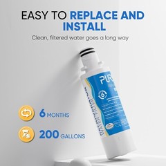PUREPLUS RWF4700AB Refrigerator Water Filter & Air Filter AF004, 3 Pack