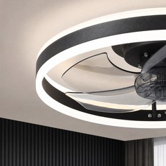 20″ Modern LED Ceiling Fan Lights Flush Mount Light kit With APP Remote Control
