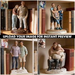 Custom Photo Family Figurine Acrylic Block Personalized Father’s Day Gift