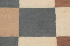 Checkered Oriental Area Rug 4×6 Hand-knotted Wool Modern Style for Any Room