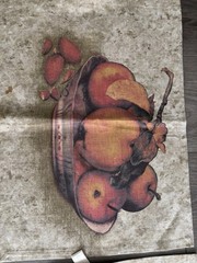 Anichini Set of 4 Linen Cotton Reversible Fruit Rectangular Placemats