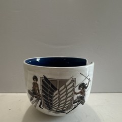 Just Funky Attack on Titan Ceramic Ramen Bowl, White/Blue, Hand Wash Only