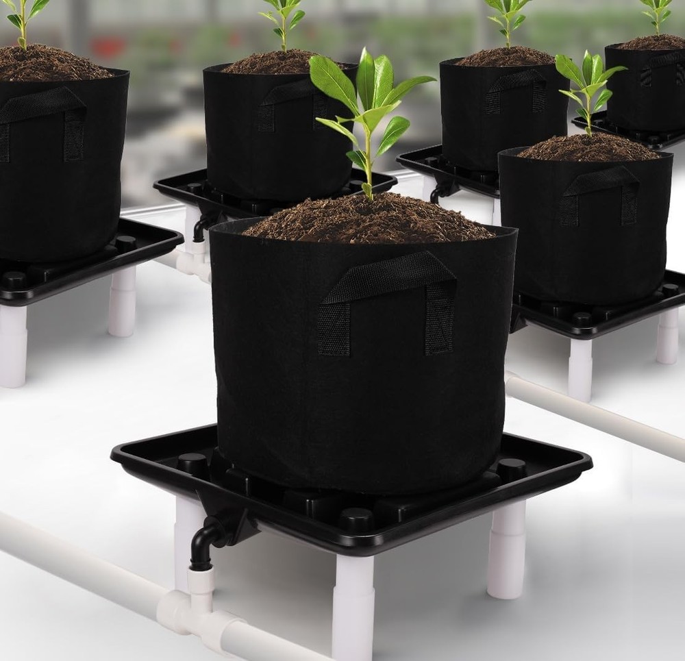 Runoff Trays 15.5in Garden Flood and Drain Plant Base with PVC Legs and Drain
