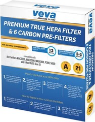 Veva Advanced Filters Premium True Hepa & 6 Filter Pre-Filter Type A Size 21 new
