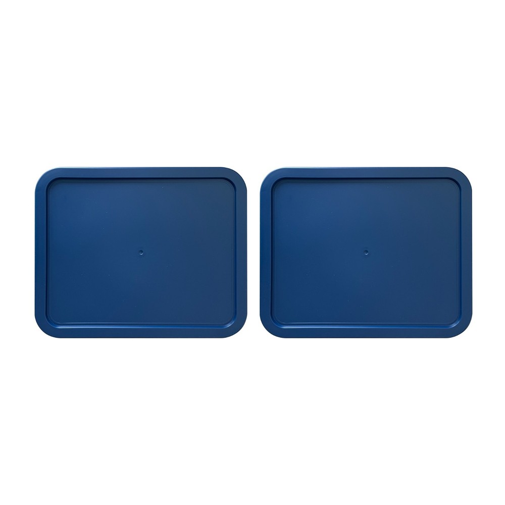 Replacement Lids for Pyrex 7210-PC 3-Cup Rectangle Navy Blue 5.75×7.75″ 2-Pack