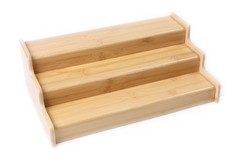 Bamboo Organizers Expandable Spice Rack, 3-Tier, 12.91-22.4×7.67×4.4 in