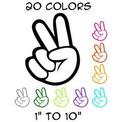 Peace Sign Hand Sticker Vinyl Decal – Love Symbol Car Window Bumper Hippie Wall