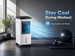 3-in-1 Evaporative Air Cooler 10L Water Tank 3-Speed Swamp Cooler w/Remote Fan
