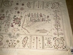 Lg Aarong Embroidered Tapestry Folk Art Bangladesh Pictorial Tapestry 31″ x 78″