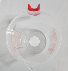 2 PACK Clear Plastic 4 Cup Measuring Cup with Red Handle – 32 oz Kitchen Measure