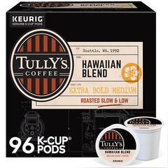 Tully’s Coffee Hawaiian Blend K-Cups, Medium Roast Coffee, 96 Count