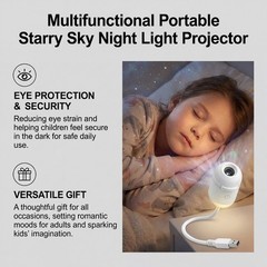 Star Projector Night Light Galaxy Starry Sky Lamp Kids Bedroom Nursery USB LED