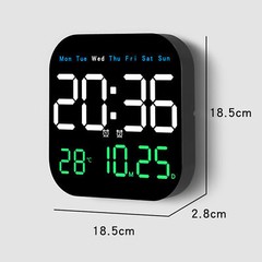 LED Large Digital Wall Clock Remote Control Temperature Date Week Display Set