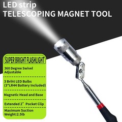 5pcs Magnet Pickup Tool Stick Telescoping Include 8 lb Grabber Extend