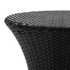 19.75 In. H Outdoor Wicker Accent Table, Aluminum Frame Space-Saving Durable Sid