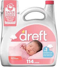 Dreft Stage 1 Newborn Baby Laundry Detergent Liquid, HE Compatible, 114 Loads, L