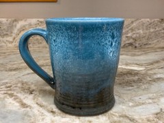 Large Coffee Mug Choose Blue, Red, Green or Gray. Stoneware Over And Back. New.