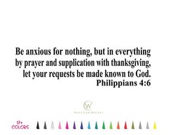 Philippians 4:6 Wall Quote Vinyl Decal Anxious Prayer God Bible Verse Sticker B