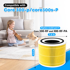 4 packs Core 300 Pet Care Replacement Filter for LEVOIT Core 300 300-P 300S