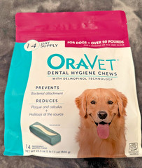ORAVET Dental Hygiene Chews for Dogs, Oral Care 14 Days Large Dogs, Over 50