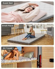 NAIZEA Japanese Tatami Mat, Foldable Tatami Bed Frame Twin Full Queen Floor Bed