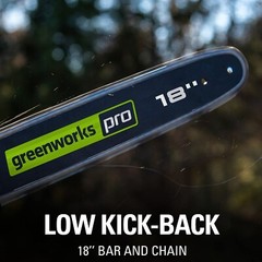 Greenworks Pro 80V 18 inch Cordless Chainsaw CSB401 w/ 2Ah Battery and Charger