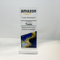 Custom Acrylic Trophy – Engraved Award Plaque for Employee or Company Anniversar