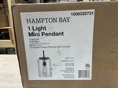 Hampton Bay Mullins 6.75 in. 1-Light Coal Mini Pendant Hanging Light