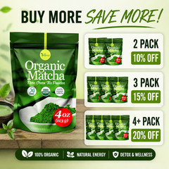 Organic Matcha Green Tea Powder 100% Pure Matcha 4oz