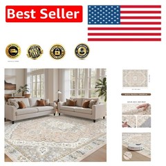 Machine Washable 8′ x 10′ Area Rug – Stain Resistant with Stylish Floral Pattern