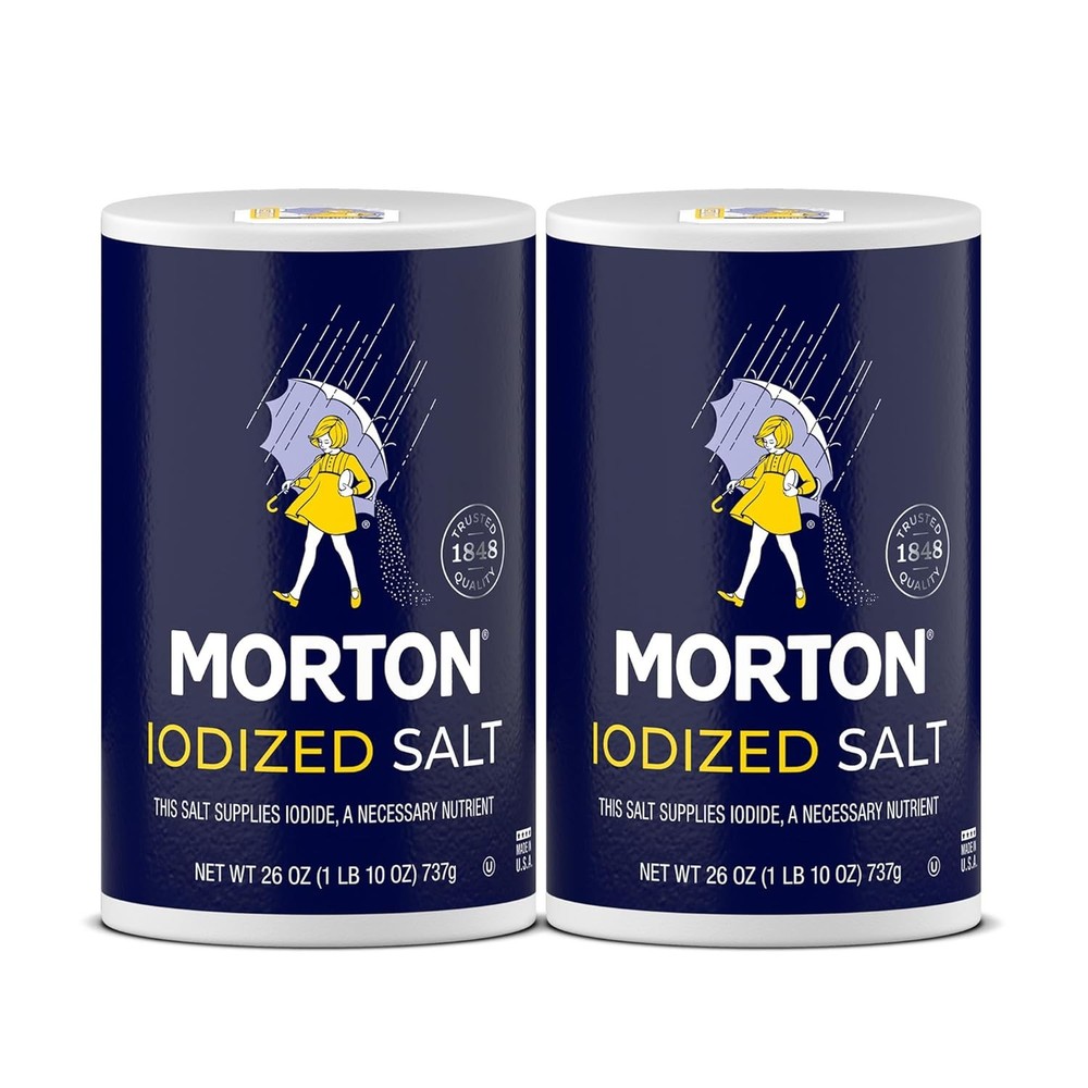 Morton Iodized Salt, All-Purpose, (26 oz), 2-Pack – All-Purpose, Perfect for Coo