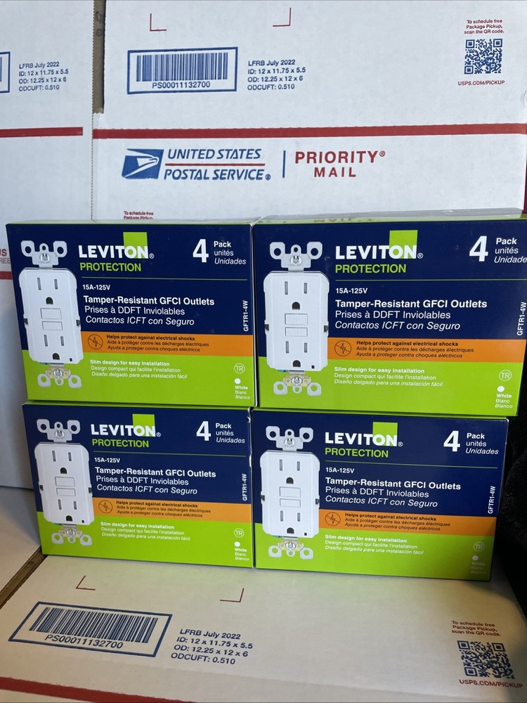 Leviton 15amp GFCI Tamper Resistance 16 Pack White