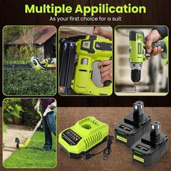 2 PACK 4.0Ah For RYOBI 18V Battery One Plus Compact Lithium-Ion P190 P192 new