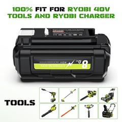 1/4PCS For Ryobi 40V 6Ah 8.0Ah Battery High Capacity Lithium ion OP4050 OP40602