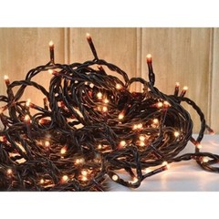 NEW PRIMITIVE Teeny Lights 140 Ct TWINKLE Bulbs Brown Elec Cord Strand INDOOR