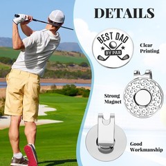 Wavyknot Best Dad by Par Gift Golf Ball Markers, Marker Hat as shown