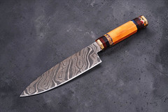 HAND MADE FORGED DAMASCUS STEEL STEEL KITCHEN CHEF KNIFE 1387