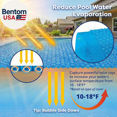 In the Swim 12′ X 24′ Premium Blue Rectangle Solar Pool Cover 12 Mil for Solar H